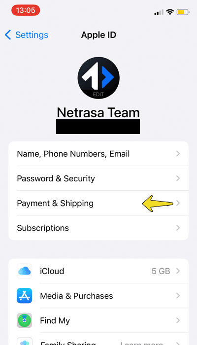 بخش Payment and shipping